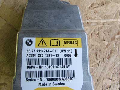 BMW Airbag Control Module Unit 65779114214 E60 525i 528i 530i E63 6 Series E84 Z44